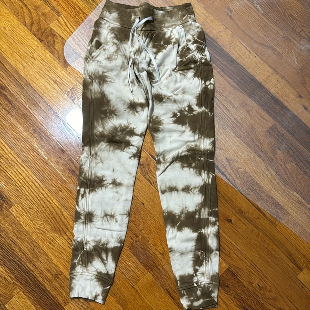 Brown and cream lululemon joggers
